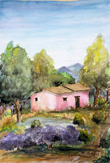 MI REFUGIO Watercolour Card Landscaping