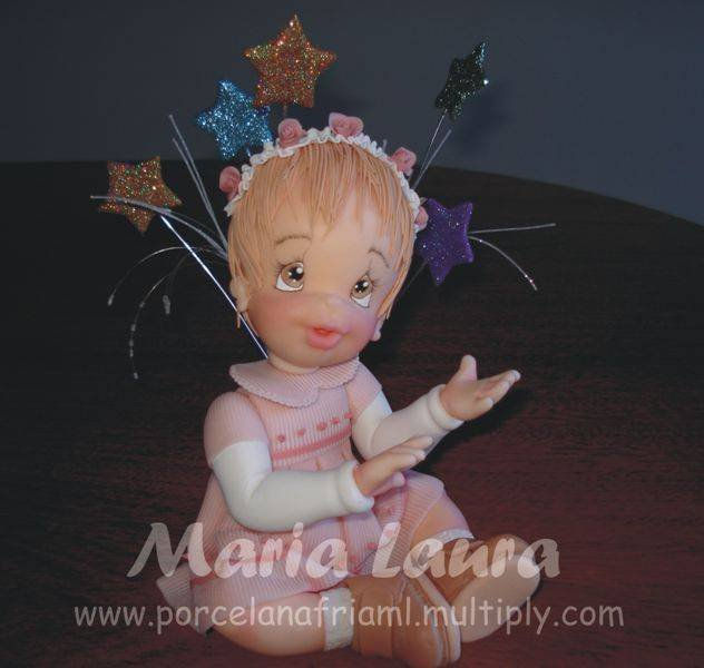 niña, beba, modelado en porcelana fria, porcelana fria, maria laura