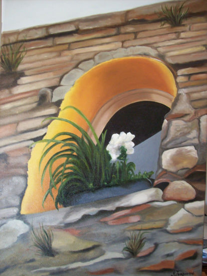 Ventana en flor Oil Canvas Landscaping