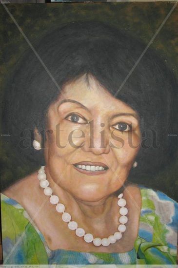 Retrato de mi madre Acrylic Canvas Portrait