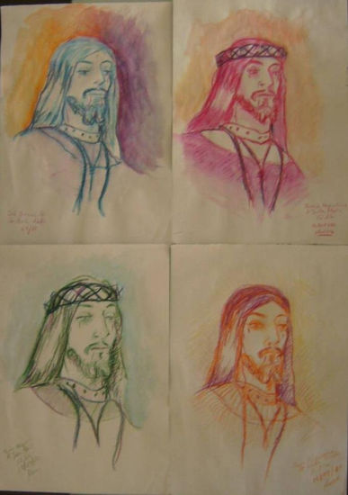 Jesús Nazareno de Santa María Watercolour Paper Portrait