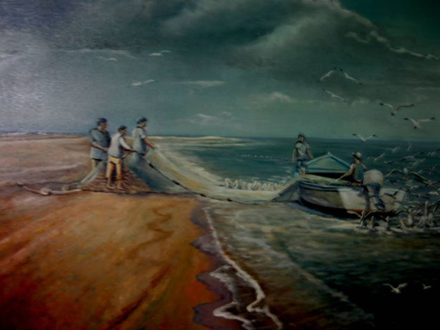 Pesca en la Barra Oil Canvas Landscaping