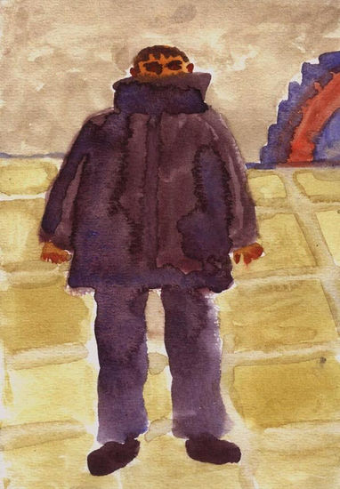 Autorretrato en el Sótano II Watercolour Paper Figure Painting