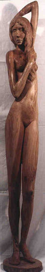 mujeres desnudas con el peine Wood Figurative