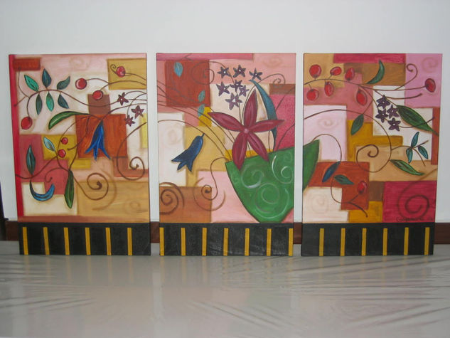 flores rojas Oil Canvas