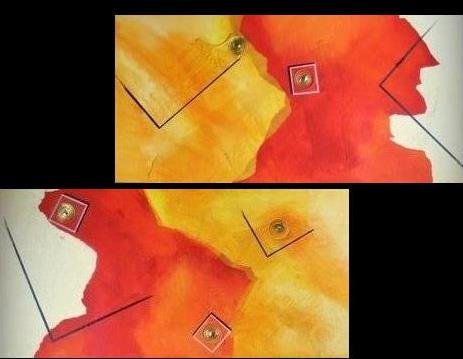 cuadro diptico abstracto