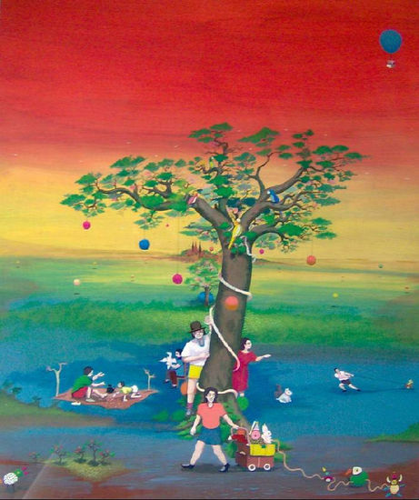 "El arbol de los niños" Acrílico Cartulina