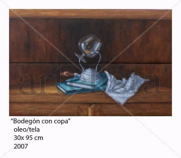 bodegon con copa Óleo Lienzo Bodegones