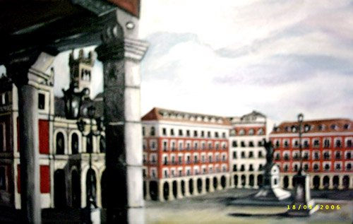 Plaza mayor. Oil Canvas