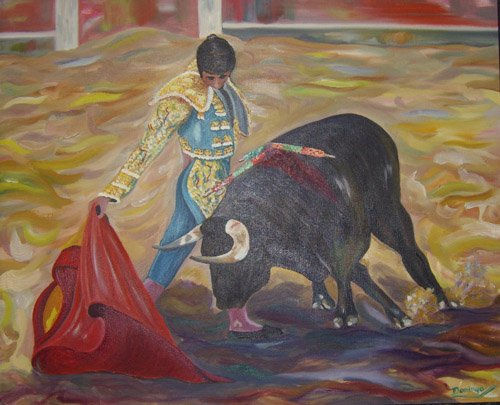 Toro y torero. Oil Canvas Others