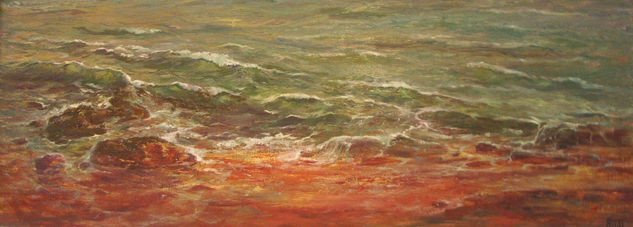 MAREA ALTA Oil Panel Marine Painting