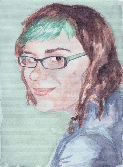 Sari Watercolour Paper Portrait