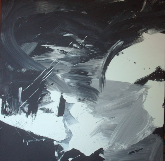 de la serie gestual en blanco y negro Acrylic Canvas Others