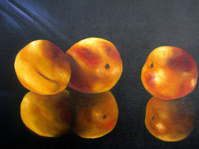 REFLECTION OF PEACHES Oil Canvas Still Life Paintings