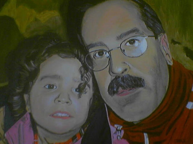 tio y sobrina Acrílico Lienzo Retrato