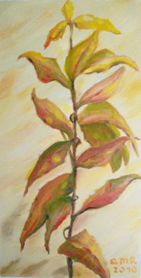 Hierba Oil Paper Floral Painting