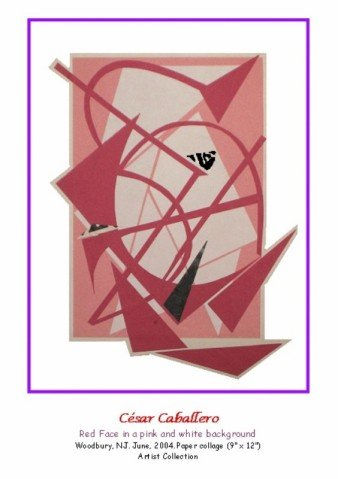 Red Face In A Pink and White backgRound