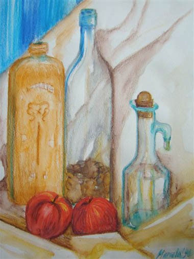 NATURAL II Watercolour Canvas Still Life Paintings