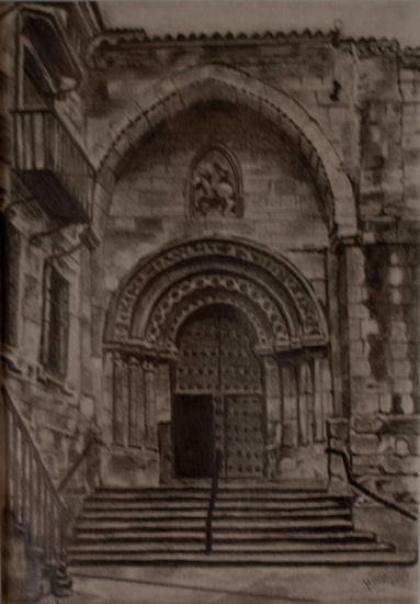 Iglesia de San Martin. Salamanca Pencil (Black) Paper Landscaping