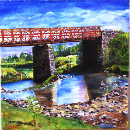 PUENTE AL BATALLÓN DE CURUZÚ CUATIÁ Oil Canvas Landscaping