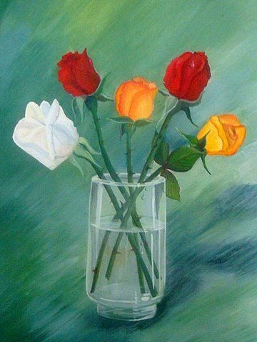 ROSAS Acrylic Canvas Floral Painting