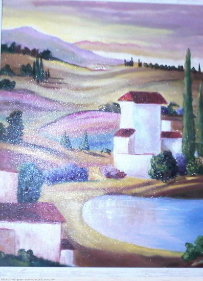 Paisaje de un pueblo Oil Canvas Landscaping