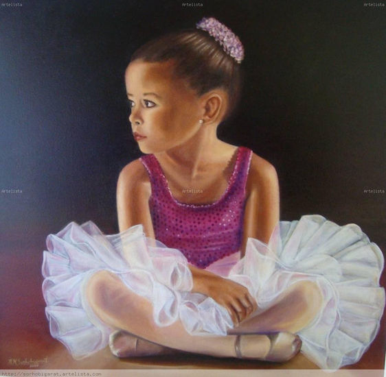 "Esperando la función" Oil Canvas Figure Painting