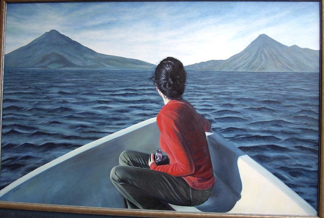 A fotógrafa do lago Atitlán. Oil Canvas Landscaping