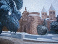 Puerta de Bisagra con nieve