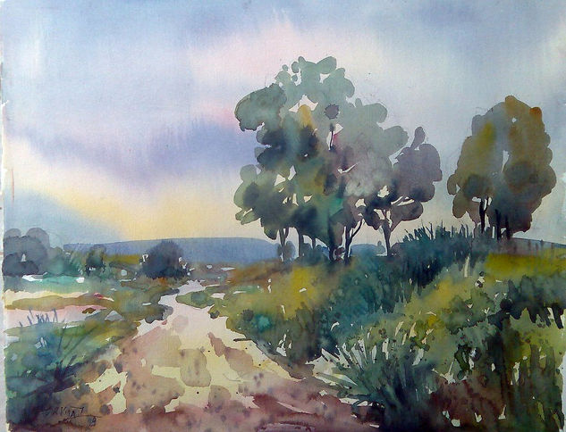 Esperando la lluvia Watercolour Paper Landscaping