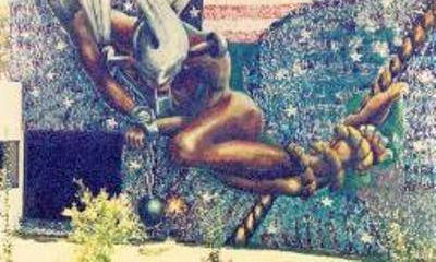 parte de  la obra mural realizada por la republica mexicana y  santiago de chile