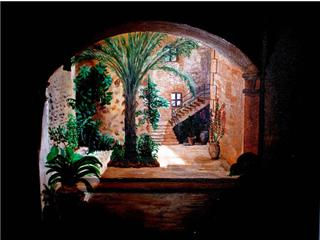 Patio Mallorquin Oil Canvas Landscaping