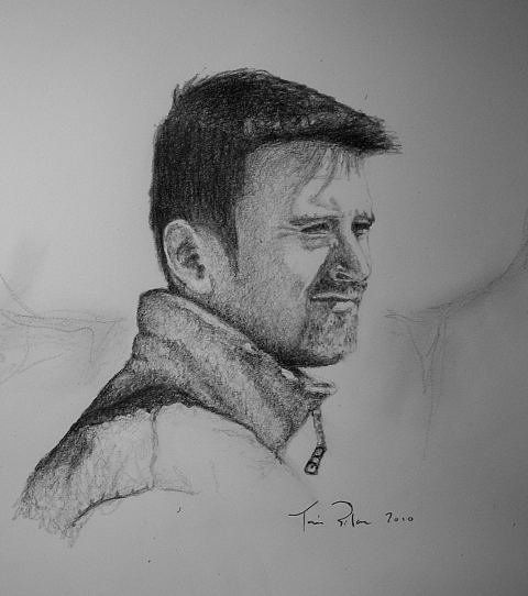 Serie retratos nº3 o Sergi mirant la muntanya Charcoal