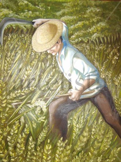 Agricultor Oil Canvas Figure Painting