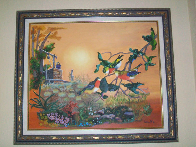 naturaleza pájaros Oil Canvas Landscaping