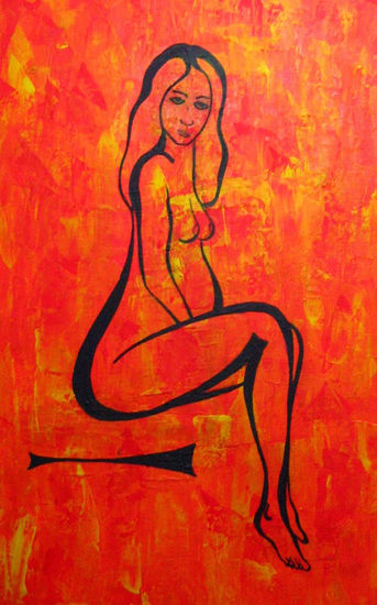 Desnudo 2 Acrylic Canvas Nude Paintings