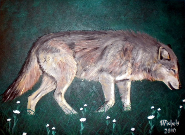 Wolf (Canis lupus) Acrylic Canvas Animals