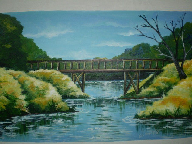 puente de madera del brazo del Correntoso
