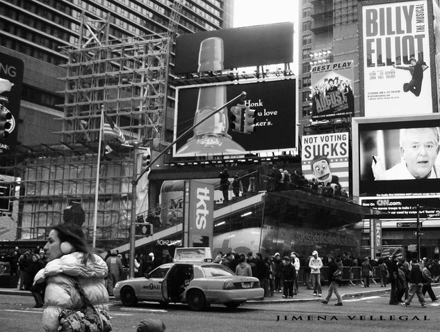 " Time Square Happy New Year 2009 " Viajes Blanco y Negro (Digital)