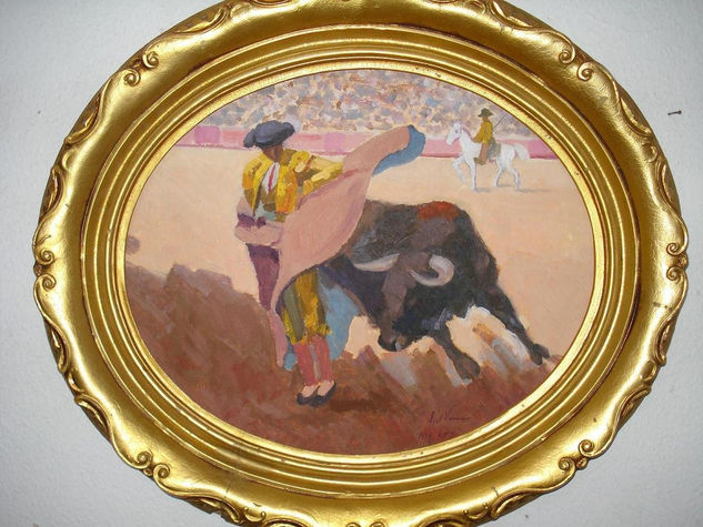 Tauromaquia Óleo Tabla Figura