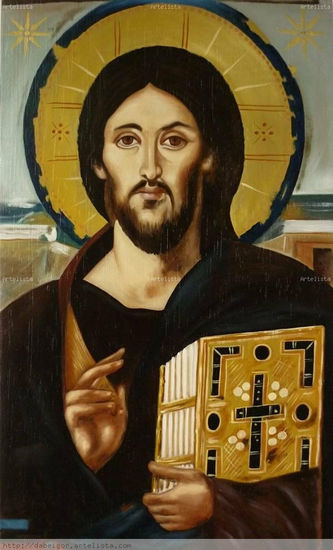 Pantocrator Óleo Tabla Figura