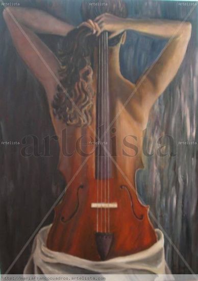 Mujer Violonchelo Oil Canvas Nude Paintings