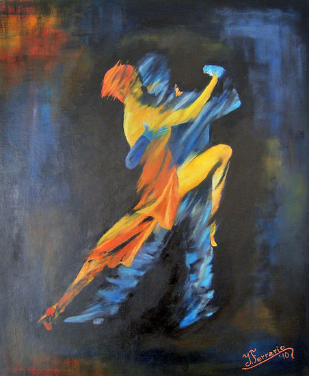 Abrazo tanguero Oil Canvas Figure Painting