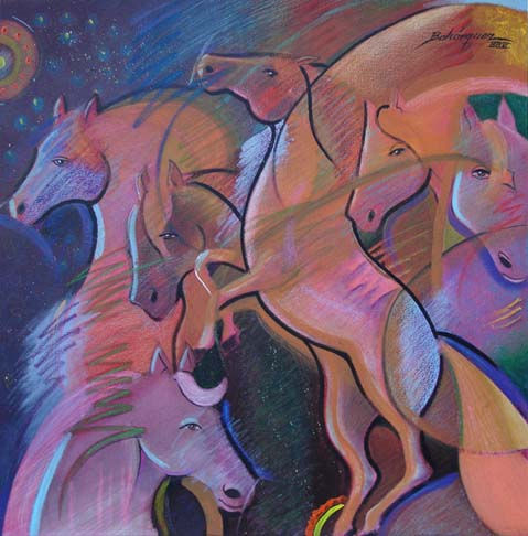 Caballos 3 Acrylic Canvas