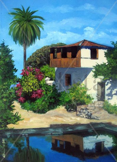 La Casa dl drago Oil Canvas Landscaping