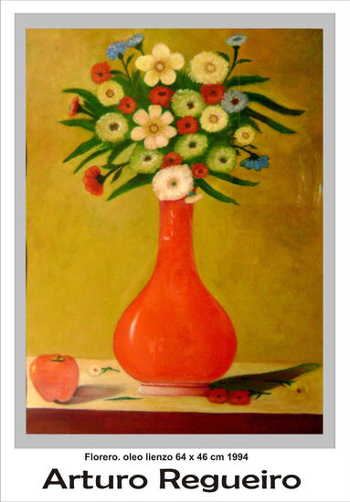 Florero Oil Canvas Floral Painting