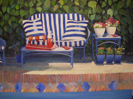 Terraza con macetas