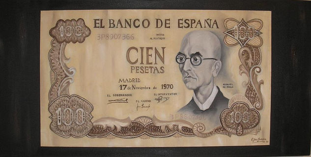 100 PESETAS Óleo Lienzo Retrato