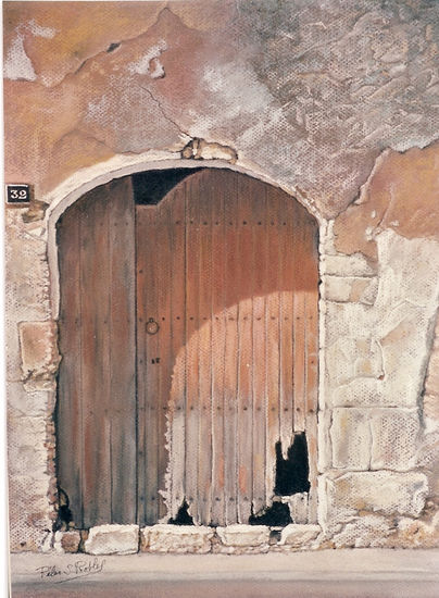 Puerta vieja castellana Pastel Paper Others