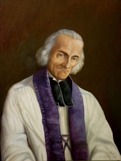 San Juan María Bautista Vianney Oil Canvas Portrait